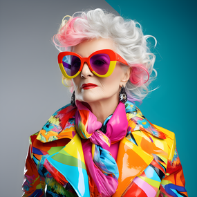 欧美前卫时髦老奶奶写真摄影图片